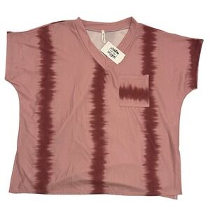 Now & Forever From Kali Rose Pink/Mauve Tie Dyed Pocket T-Shirt Women's Size‎ S